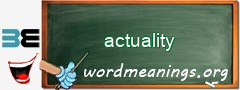 WordMeaning blackboard for actuality